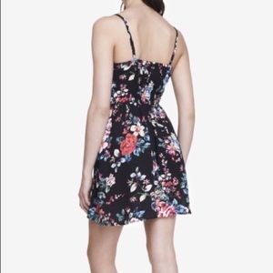 Express Black Floral Sweetheart Cami Sundress XS